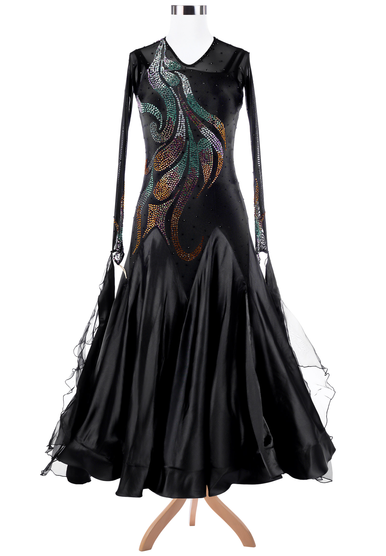 Phoenix Tail Sparkle Ballroom Dance Competition Dress VN-A5315