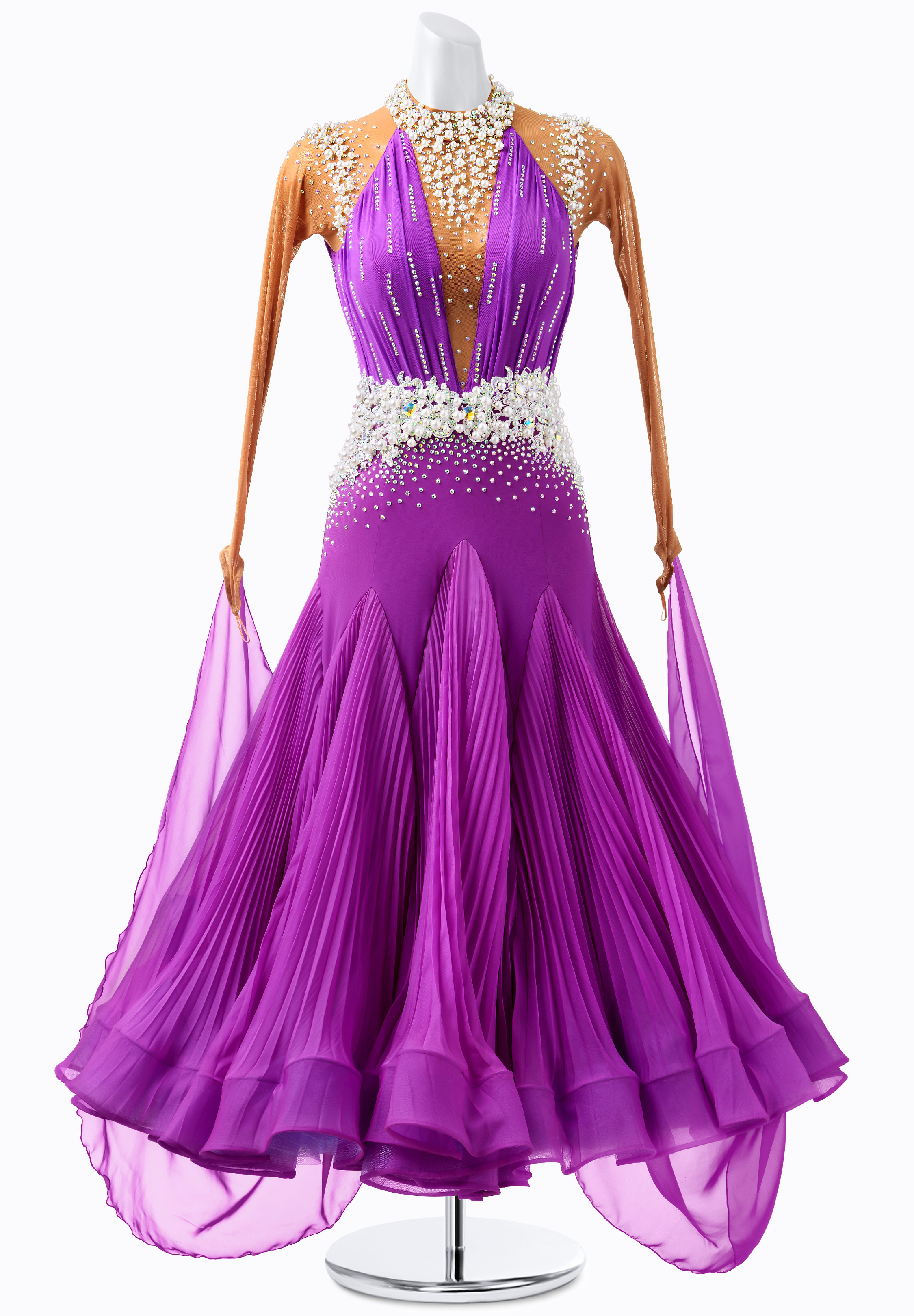 Pleated Pearl Ballroom Gown PR-B210059