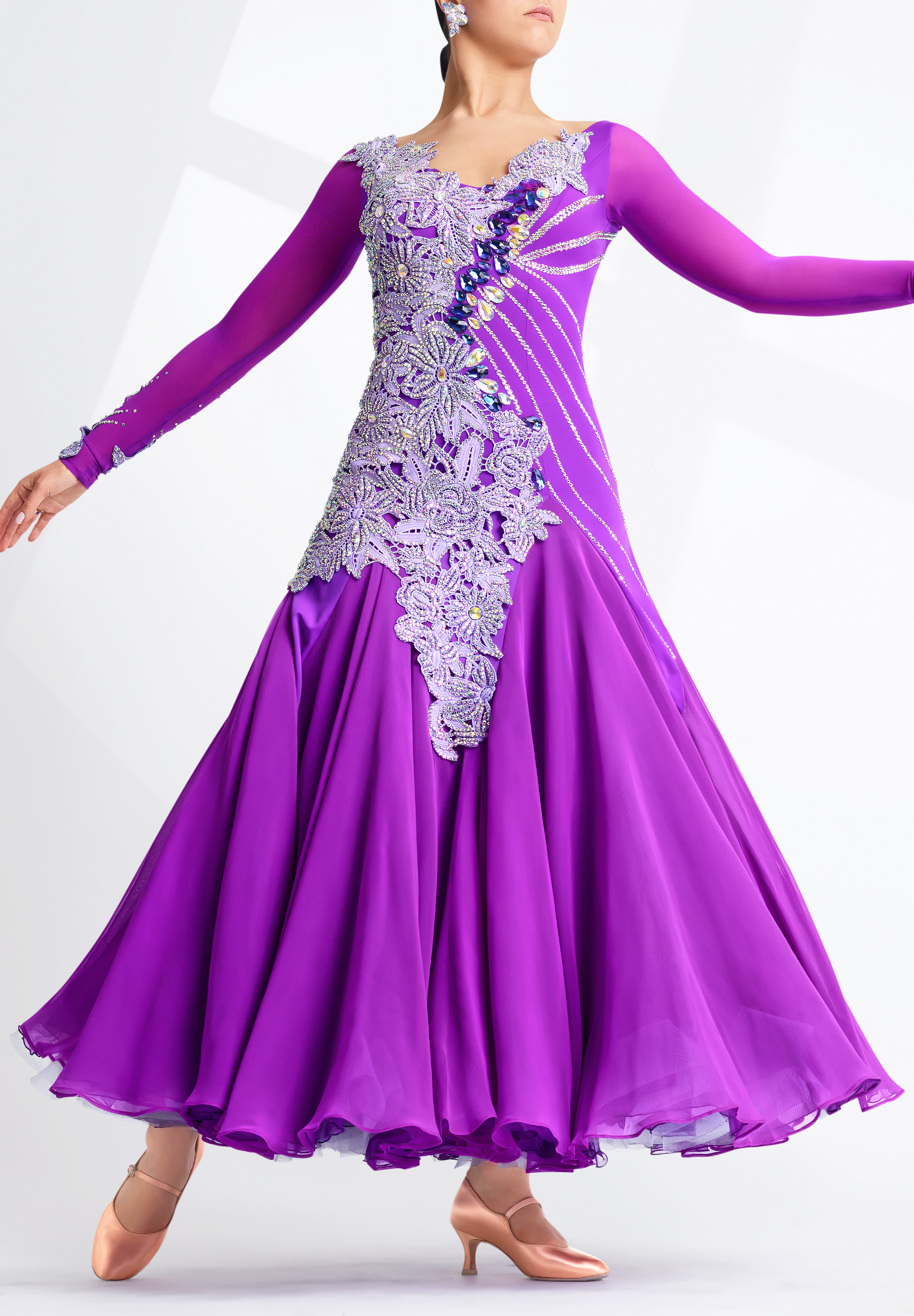Radiant Orchid Ballroom Dance Gown PC-WB21084
