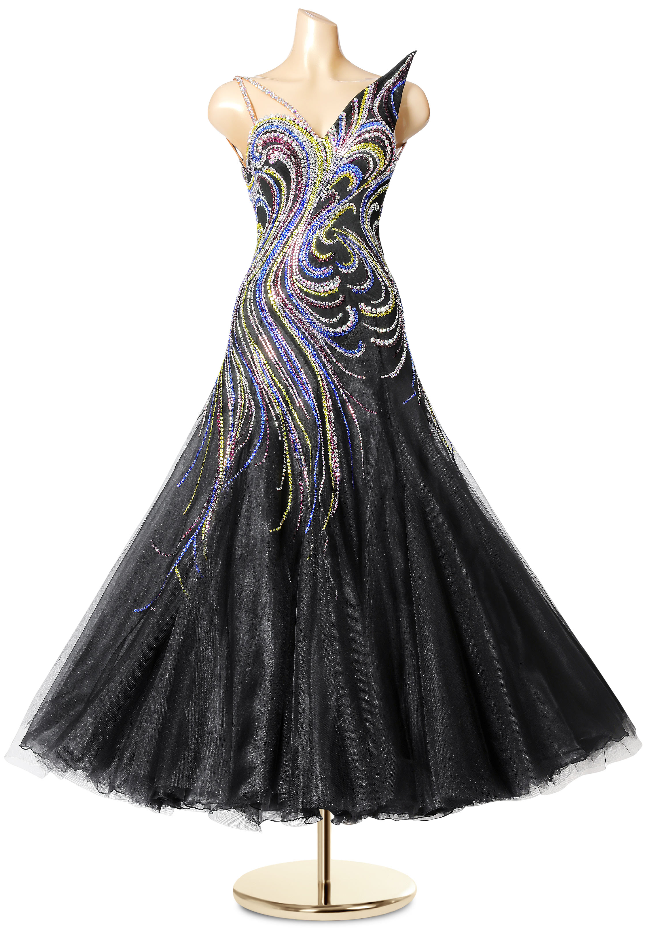Splendid Crystal Swirl Ballroom Gown PC-WB19147