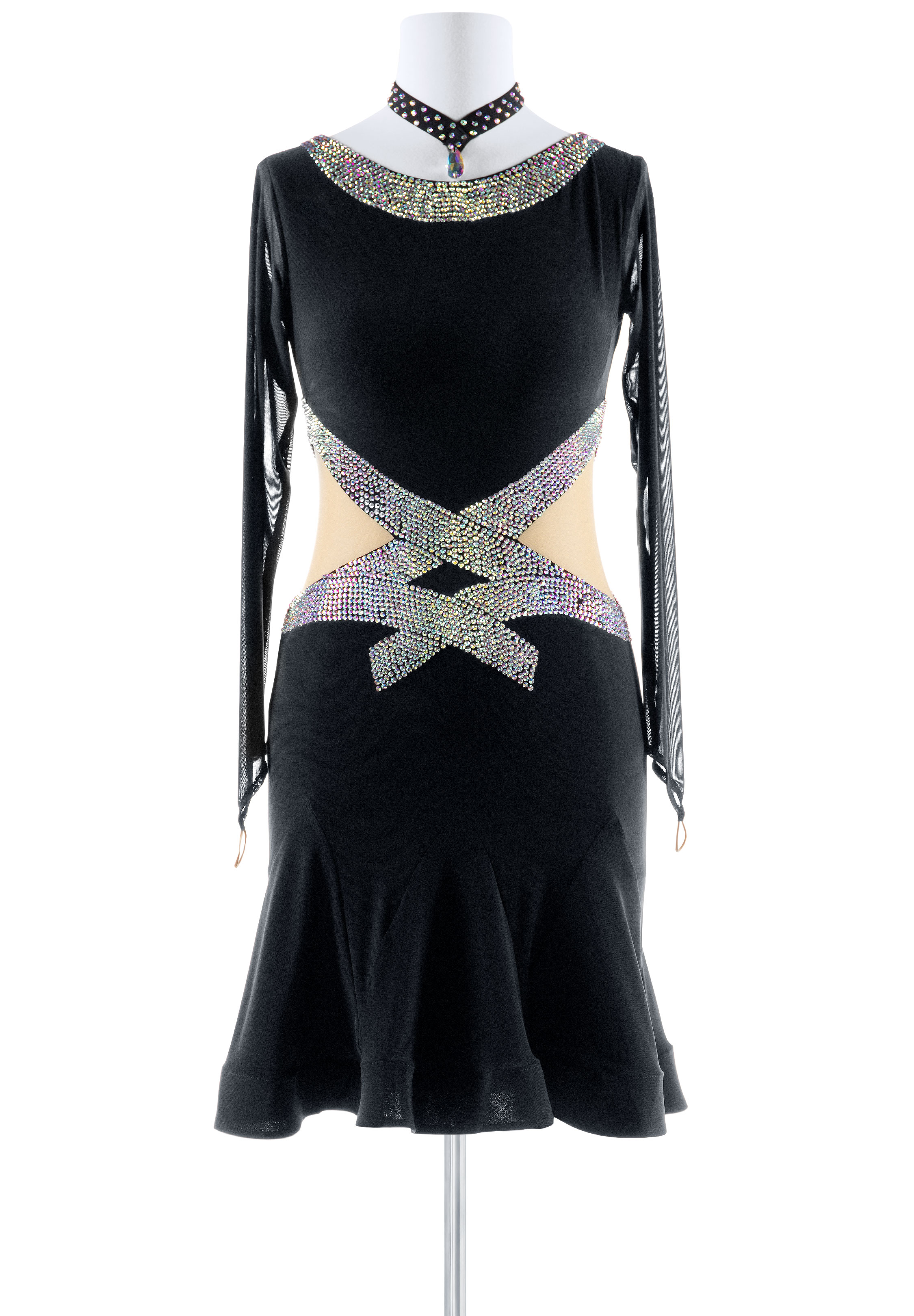 Rhinestone Belt Modern Latin Dress VN-L5337