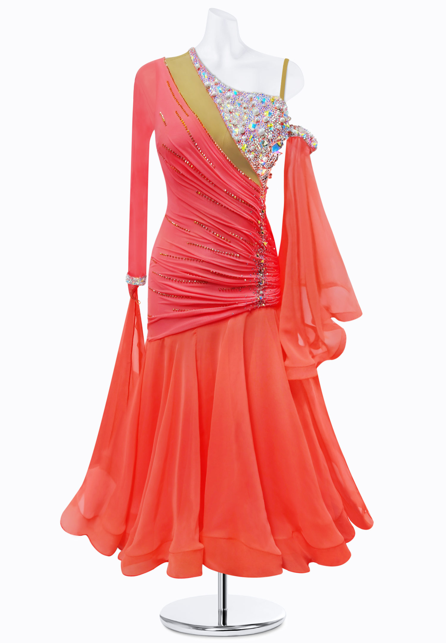 Ruched Delight Ballroom Gown AM-B3382