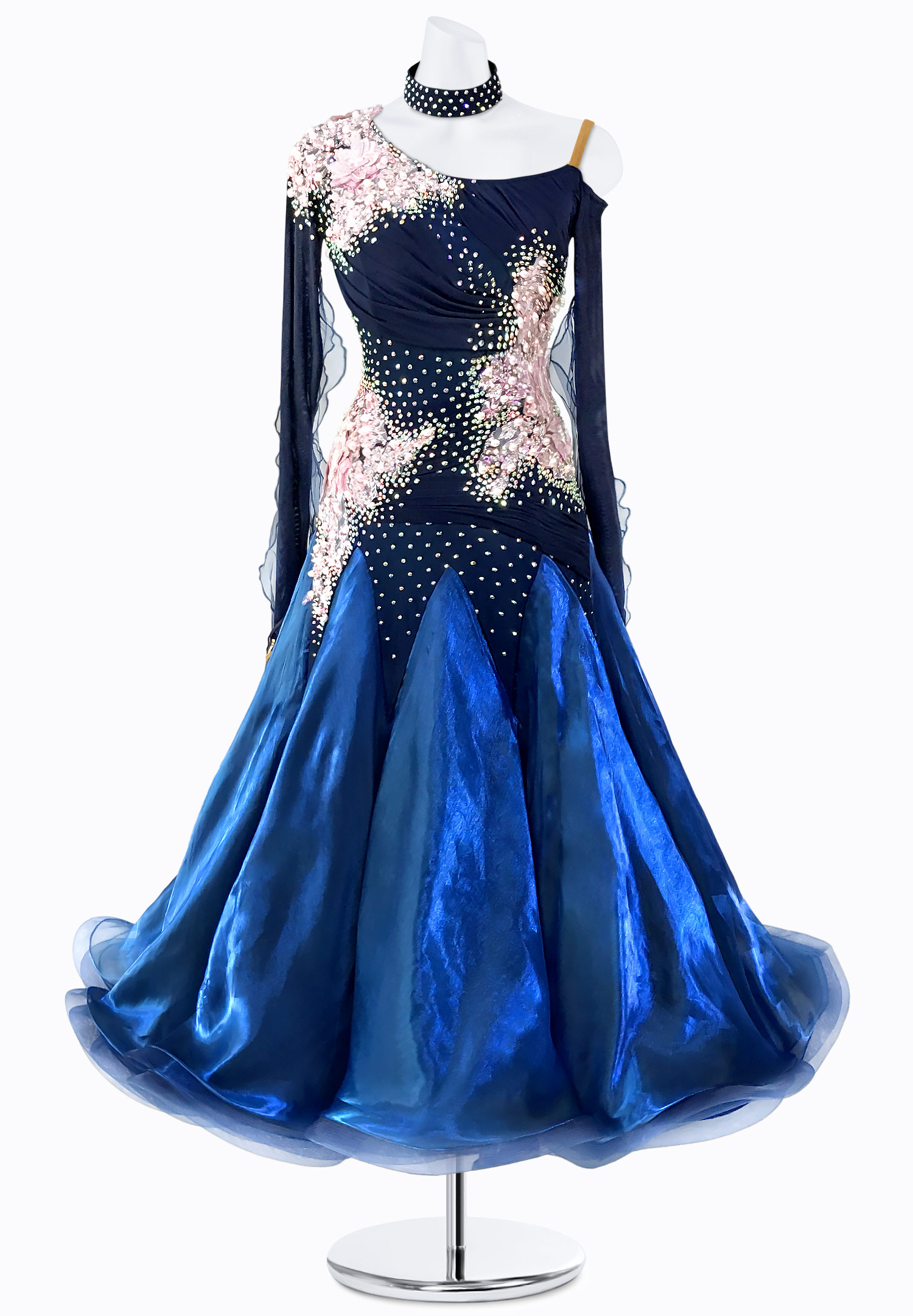 Ruched Flower Ballroom Gown JT-B3683