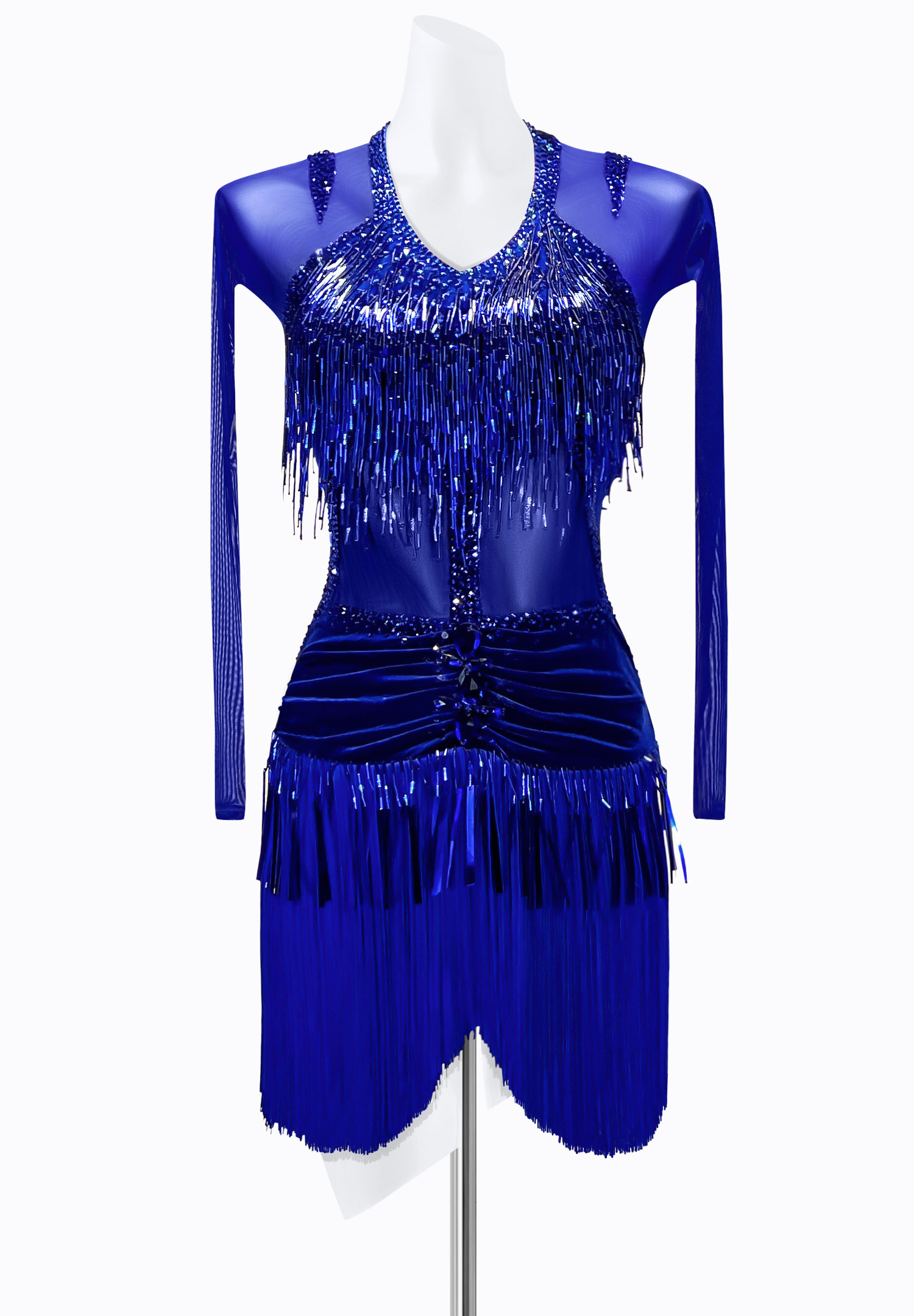 Ruched Ice Latin Dress PR-L215243