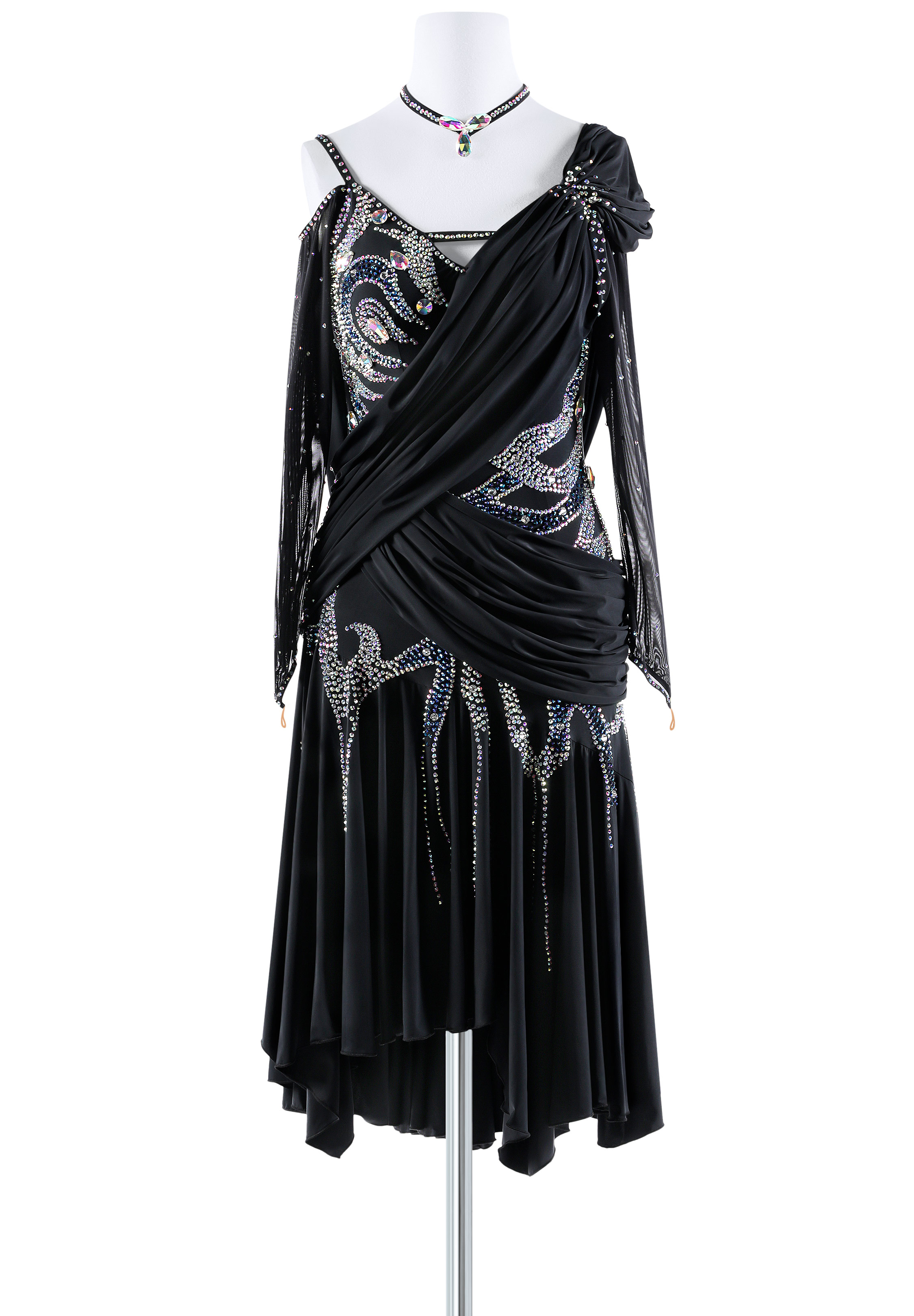 Ruched Wave Latin Dress BA-VSL018