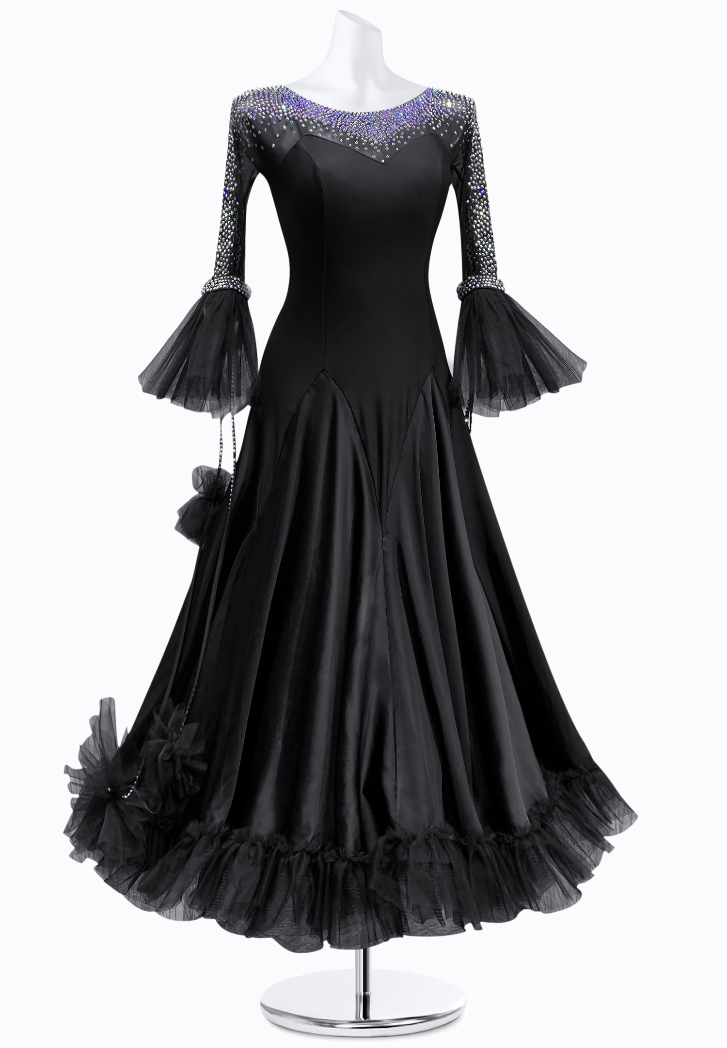 Satin Frill Ballroom Gown JT-B4647