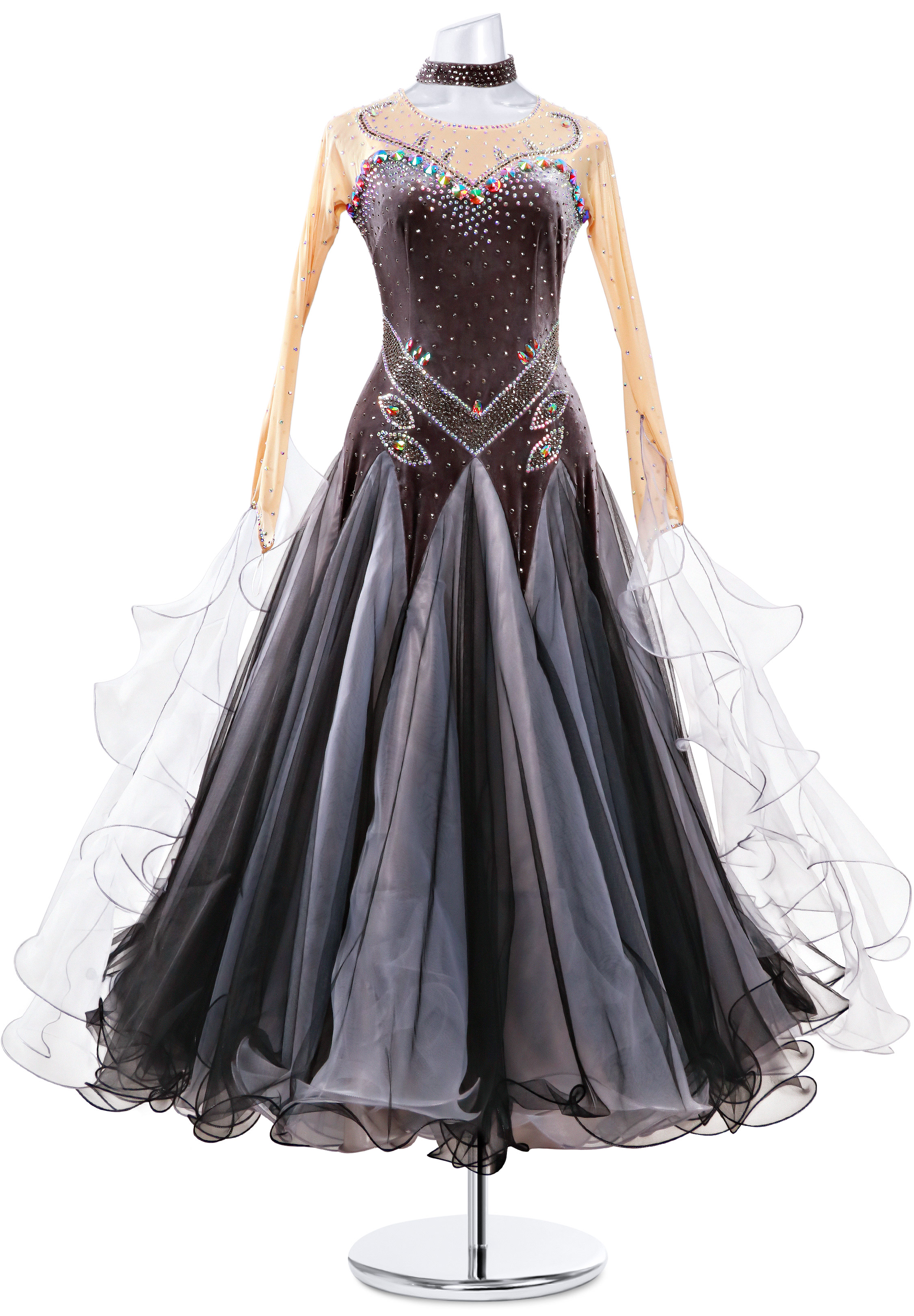 Sensational Velvet Bodice Formal Ballroom Gown MQ-B228