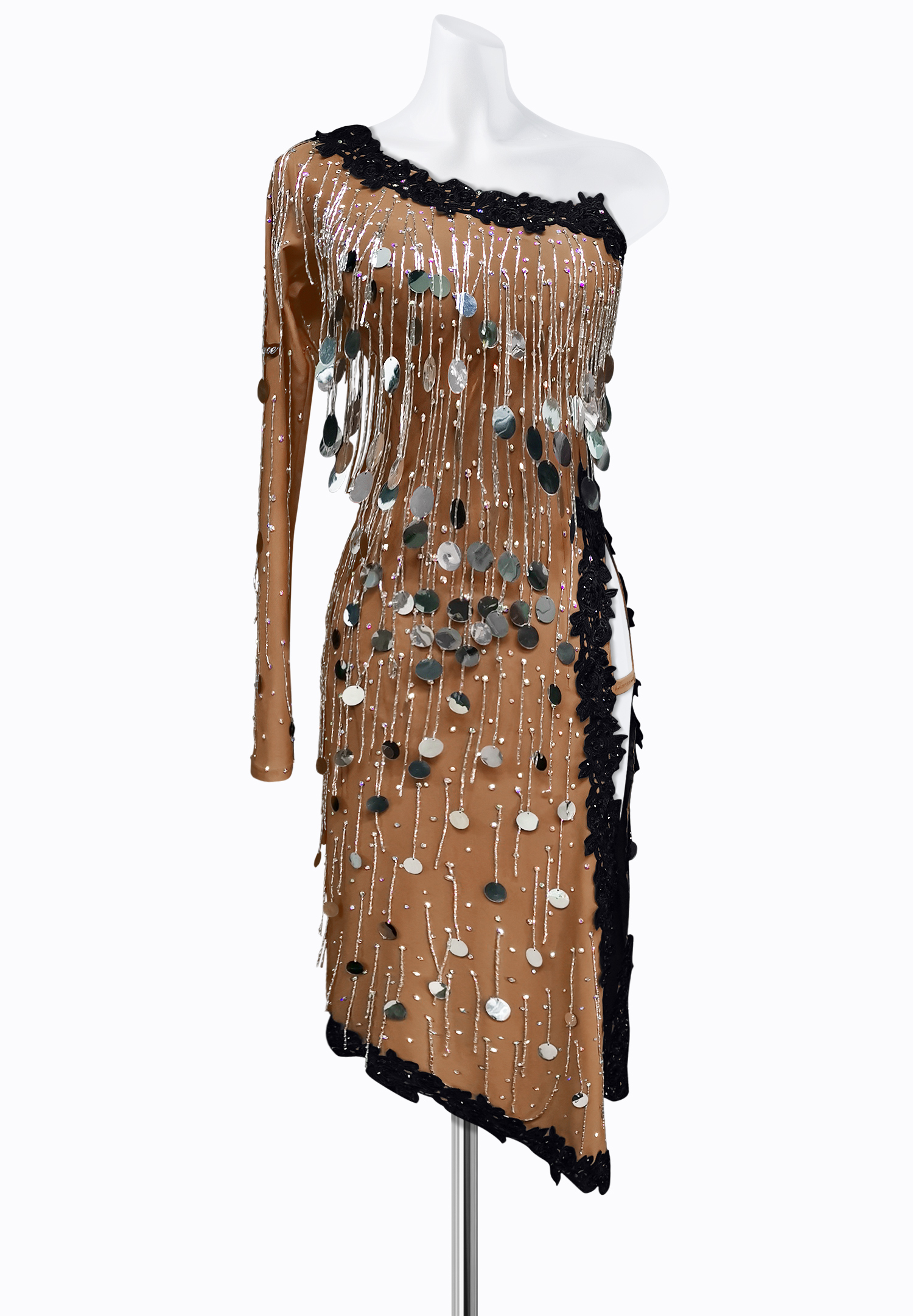 Sequin Applique Latin Dress AM-L3427