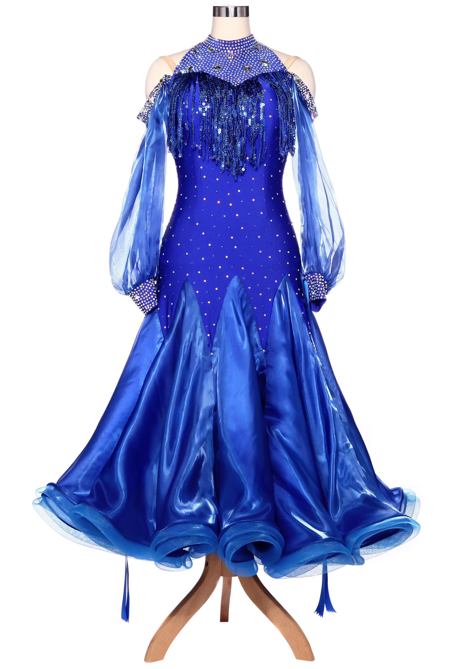 Sequined Fringe Halter Neck Ballroom Smooth Dance Dress VN-A5203