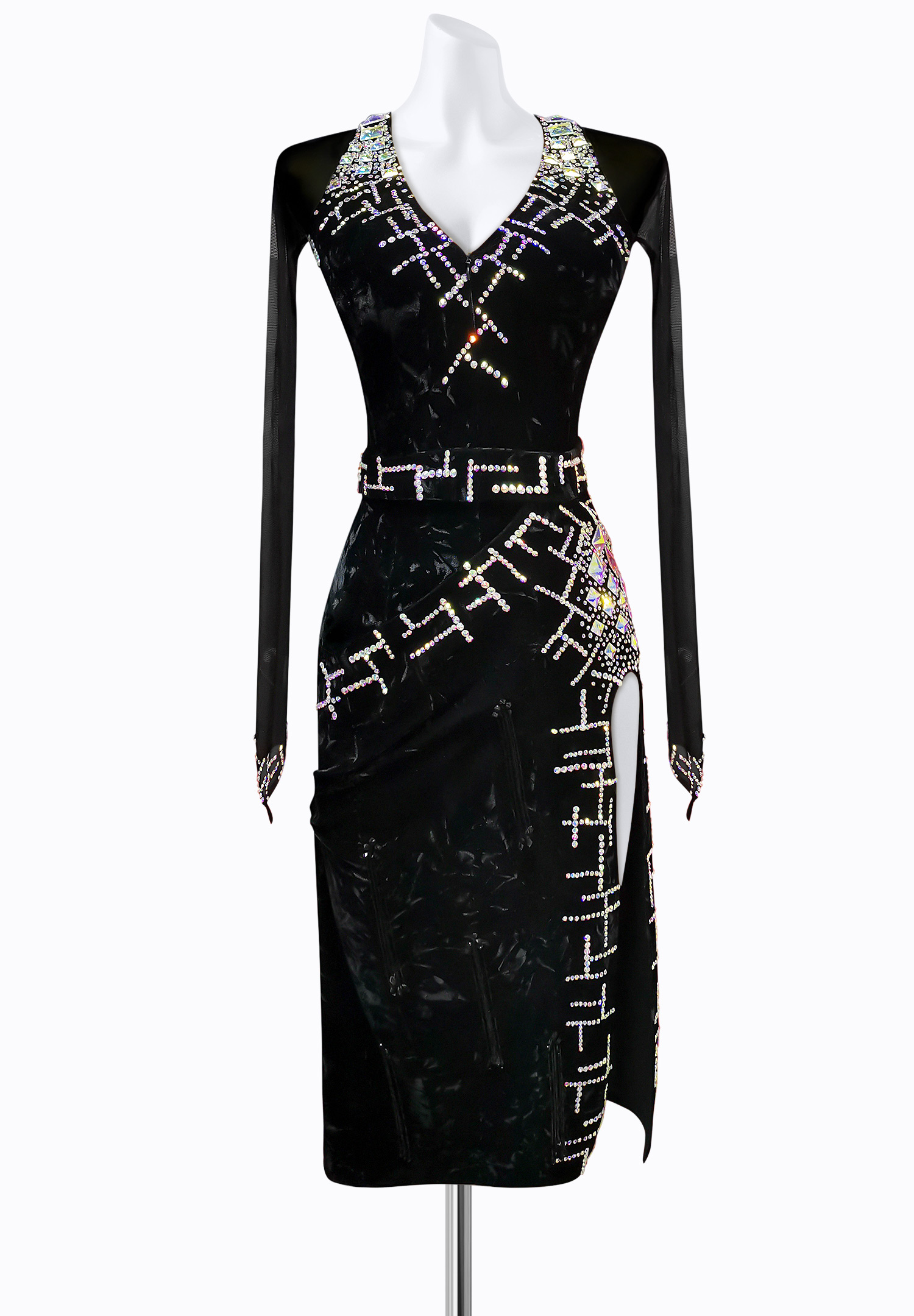 Shimmering Velvet Latin Dress AM-L3515