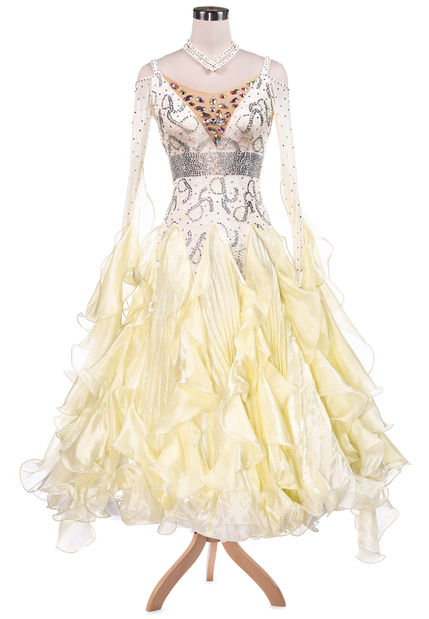 Shining Letter Motifs Ballroom Dance Competition Dress VN-A5235