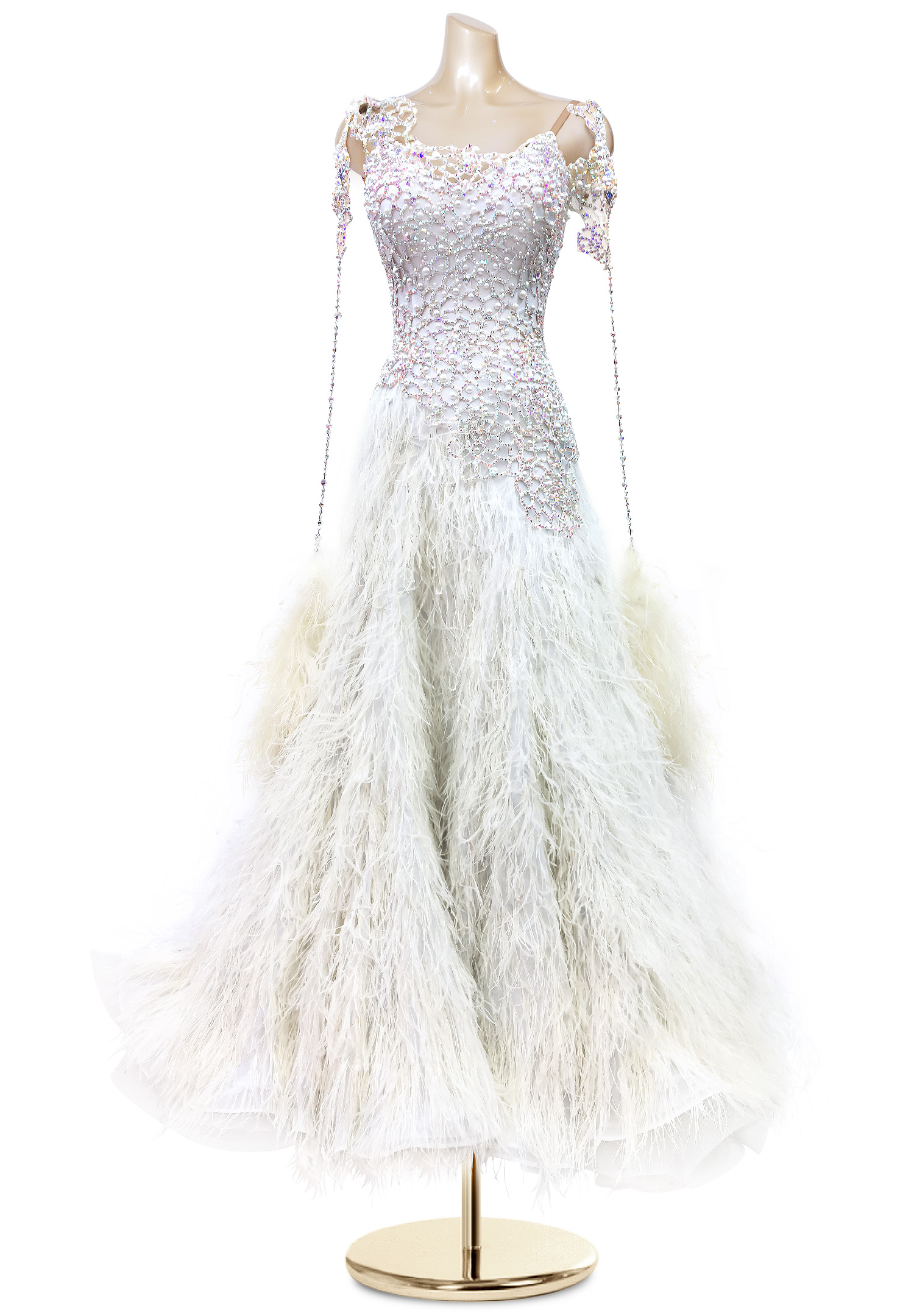 Shinning Pearl Furry Ballroom Competition Dress PC-WB18025