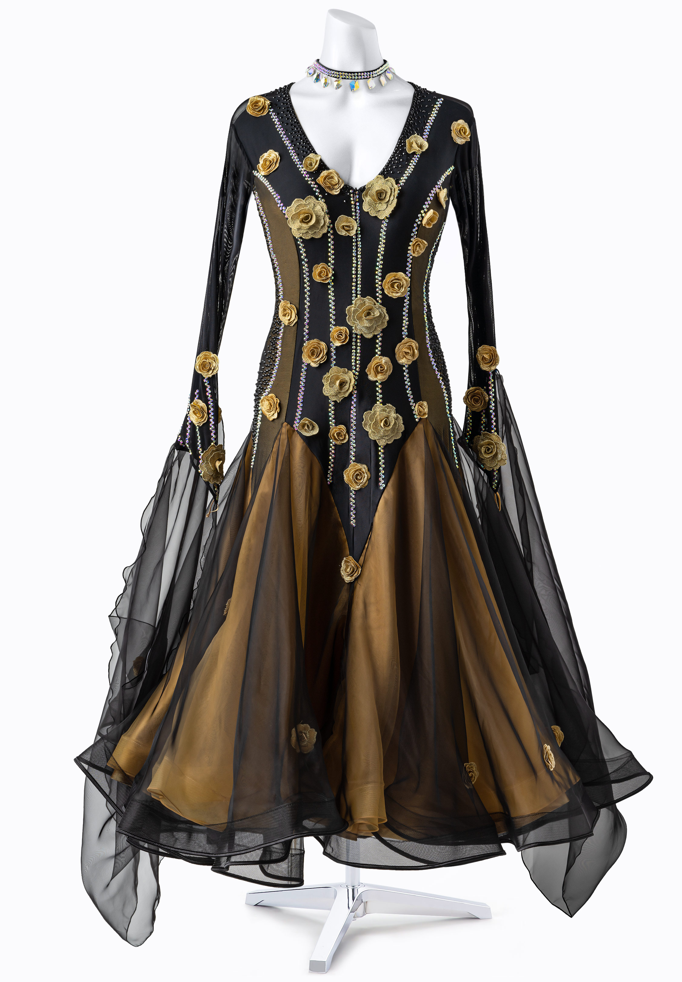 Silk Flower Ballroom Smooth Dress VN-A5387