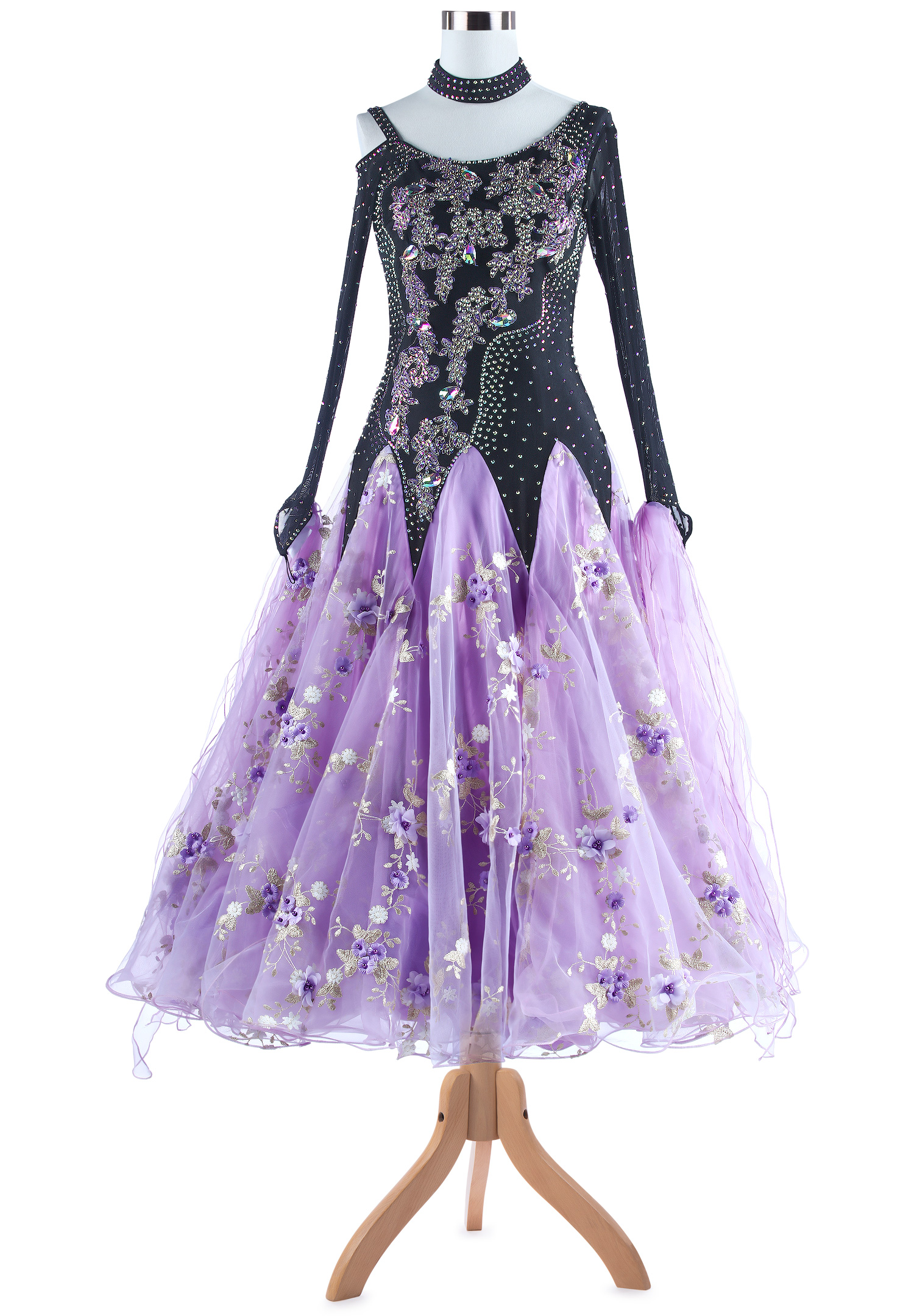 Splendid Embroidered Floral Ballroom Smooth Dress VN-A5337