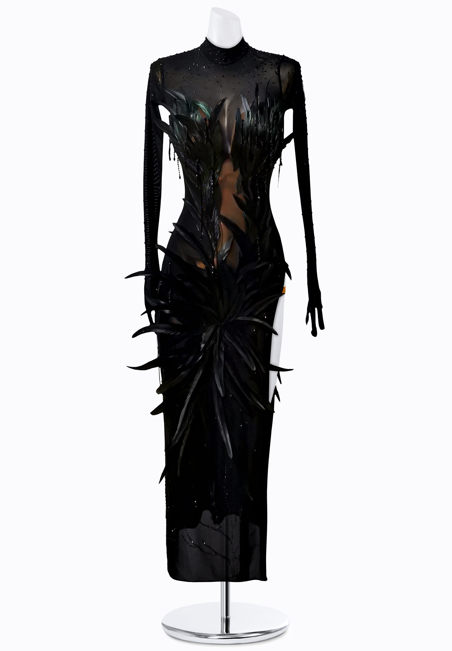 Sultry Feather Latin Dress AM-L3218