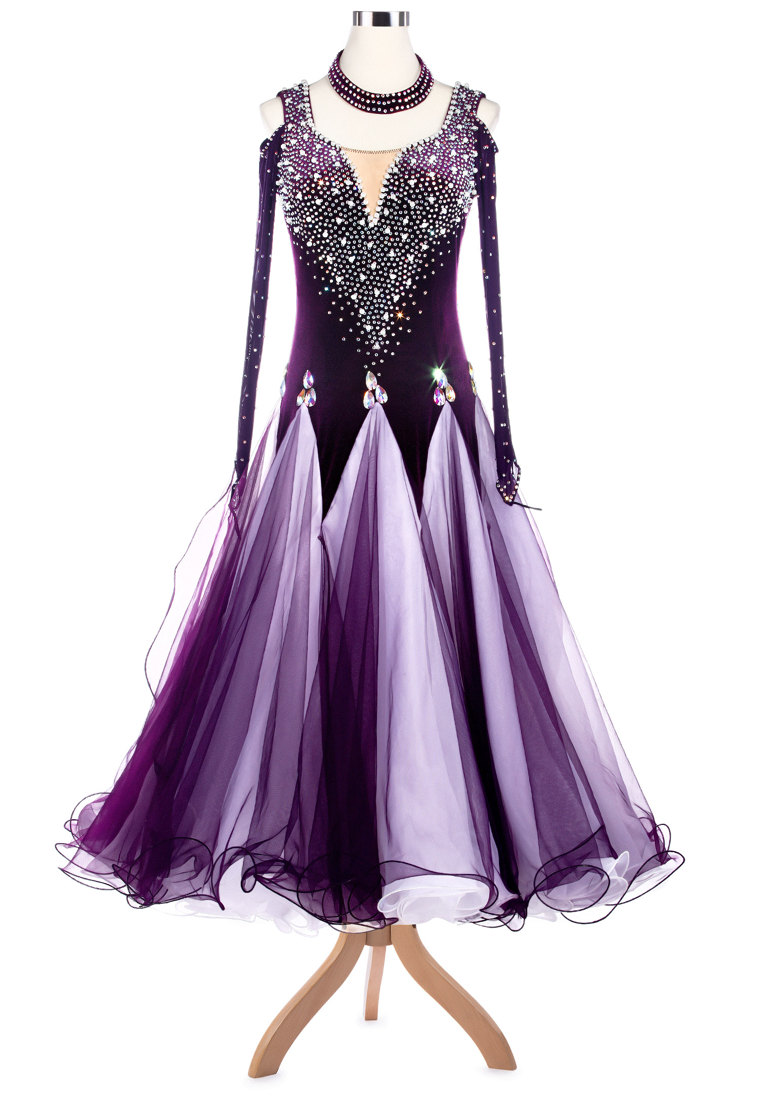 Sweetheart Luxury Godet Ballroom Competition Dress VN-A5190