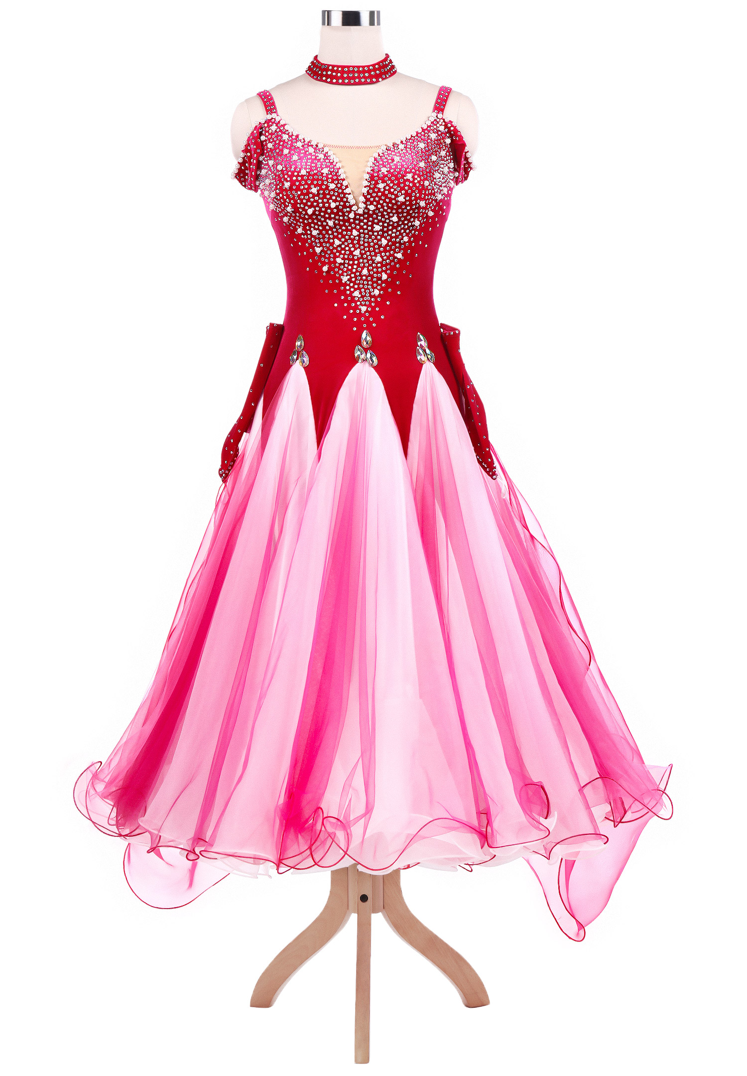 Sweetheart Pearl Accents Ballroom Dance Competition Dress VN-A5248
