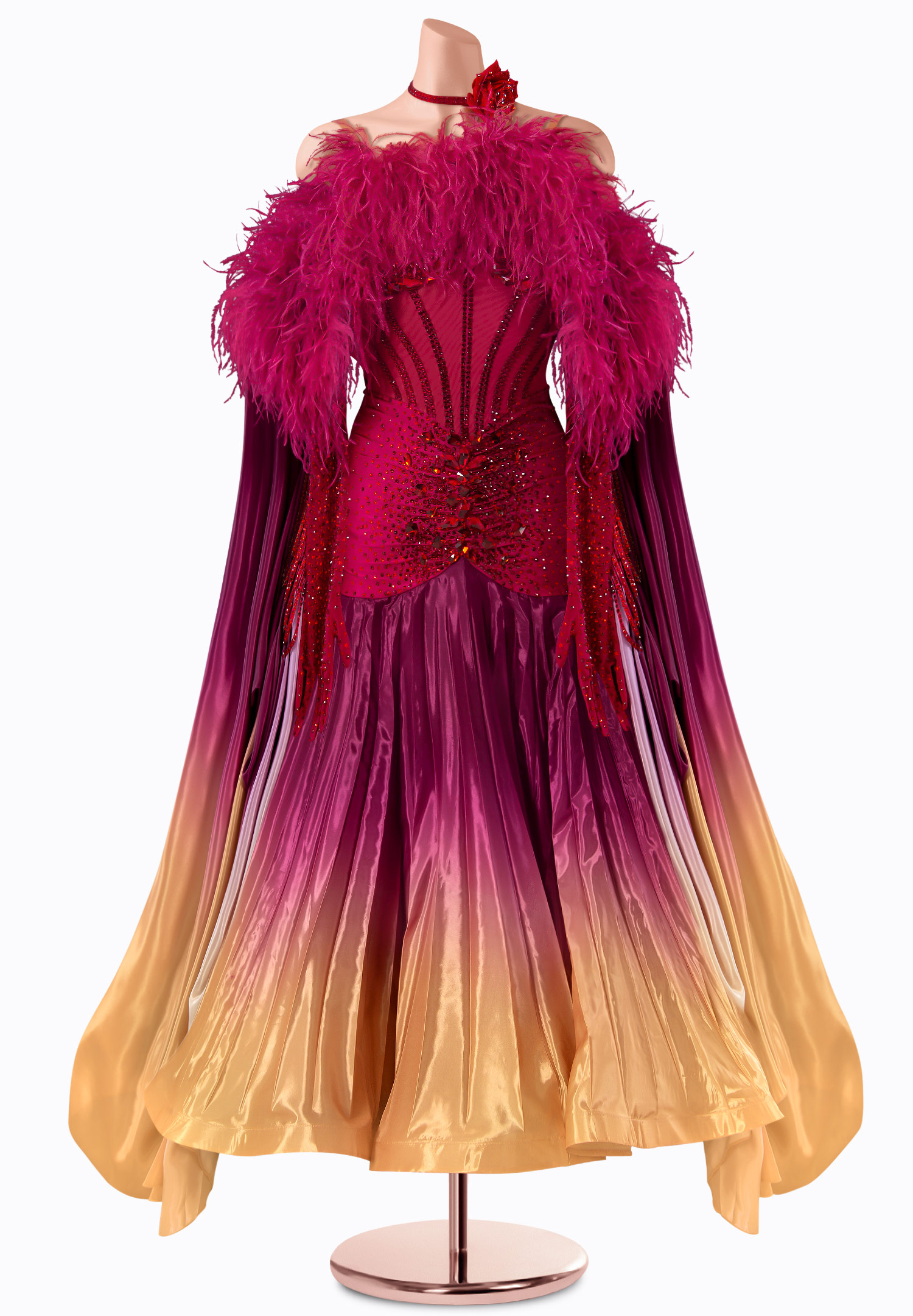 Ruched Sunrise Ballroom Gown TID-BM1186