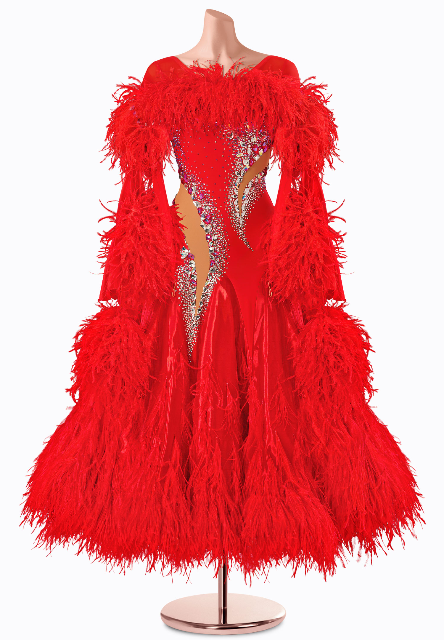 Scarlet Sparkle Ballroom Gown TID-BM1211