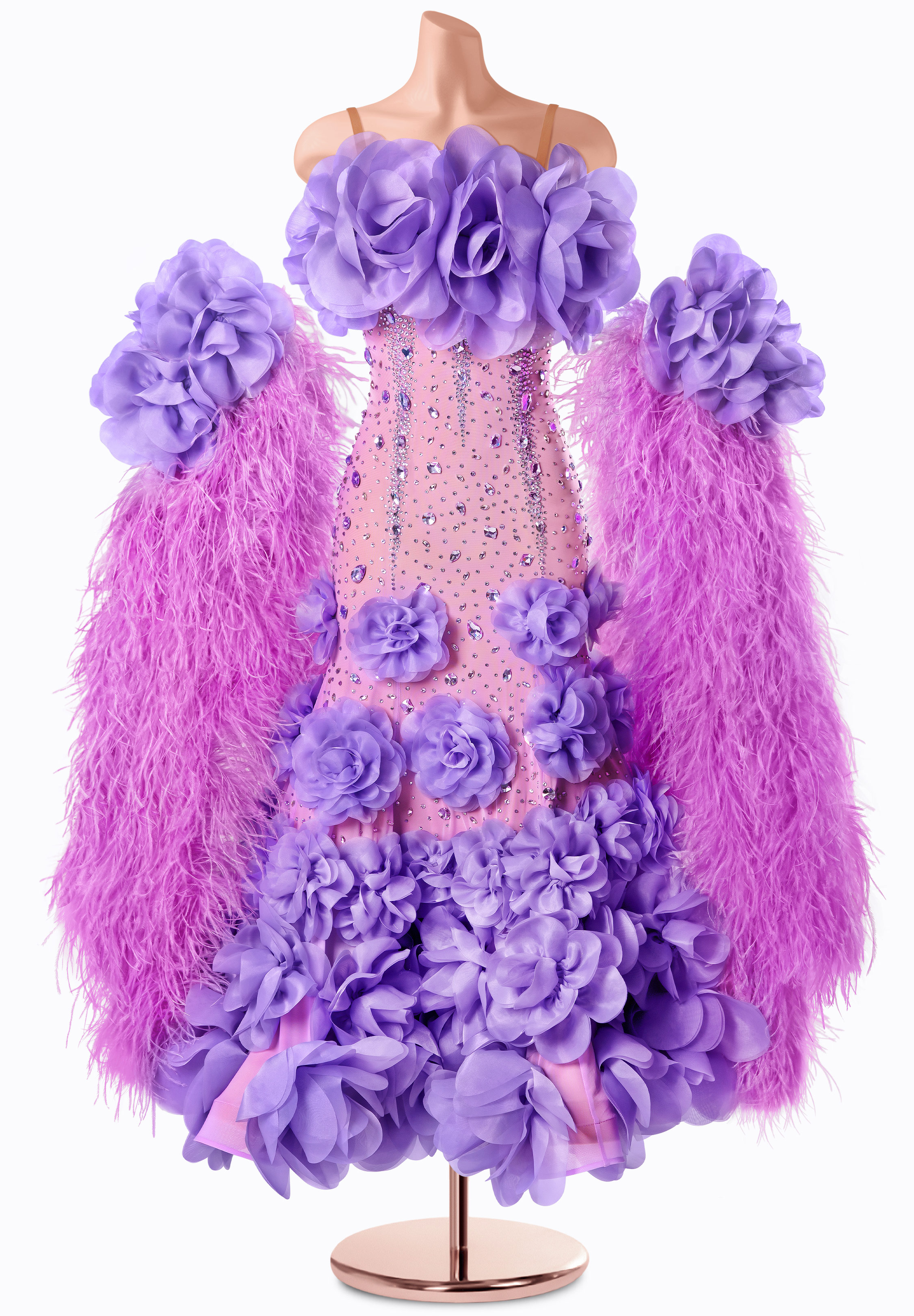 Lilac Bloom Ballroom Gown TID-BM1330