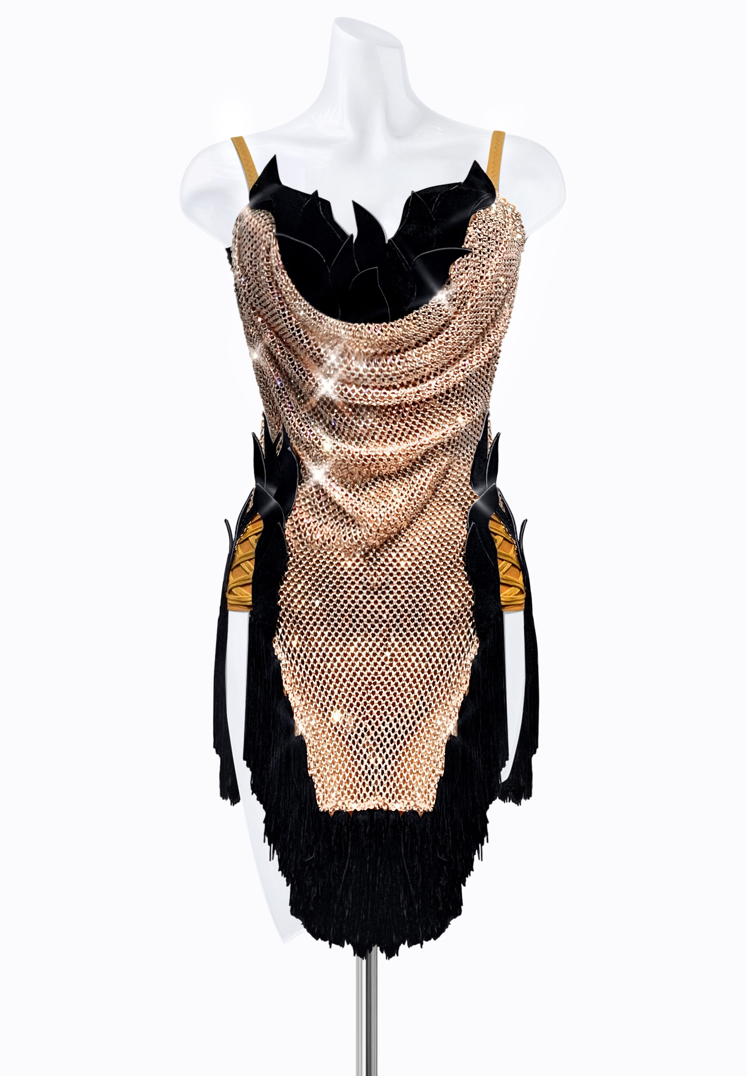 Tassel Mesh Latin Dress PR-L215010