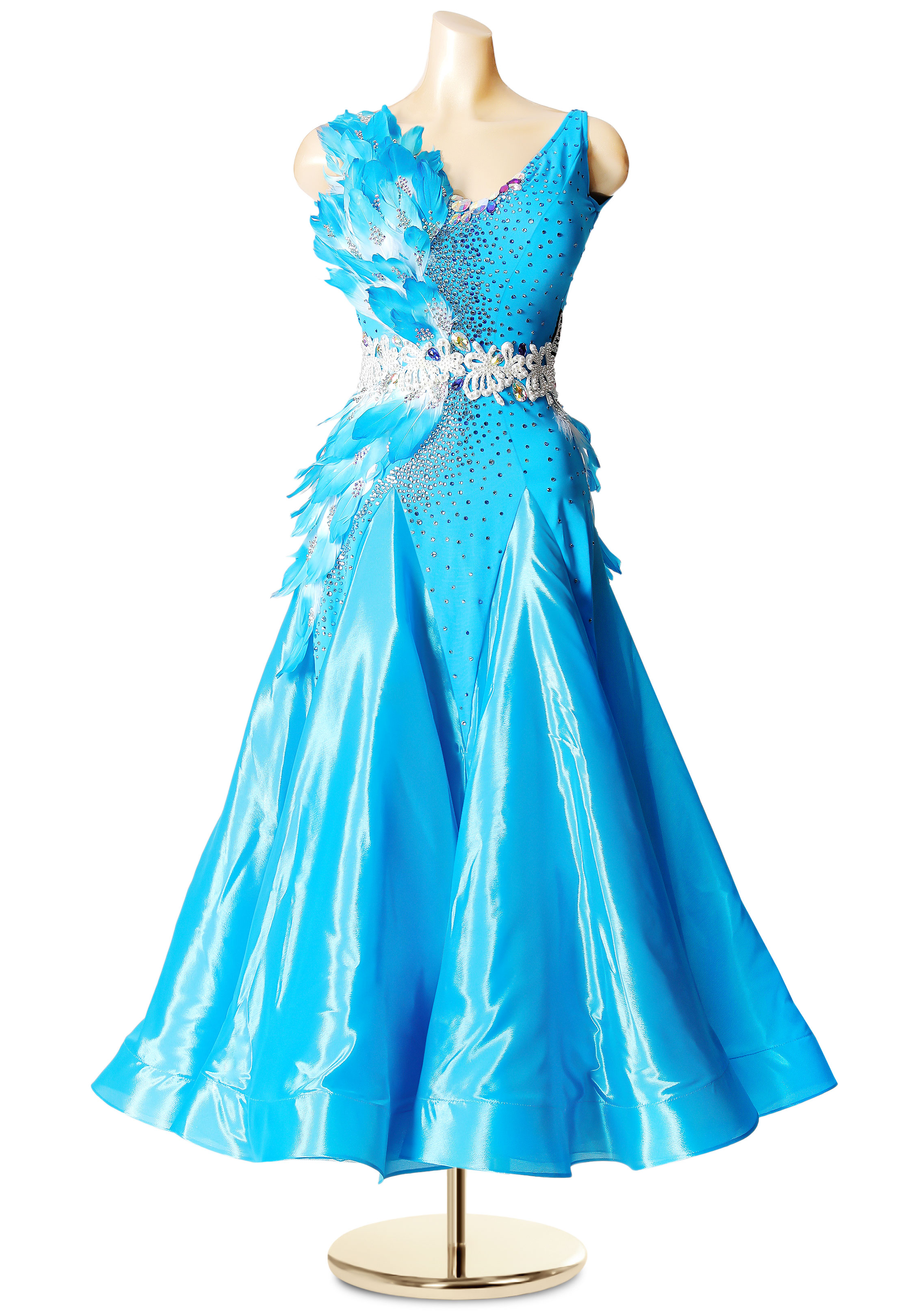 Transcendent Feathered Ballroom Dance Dress PC-WB19115