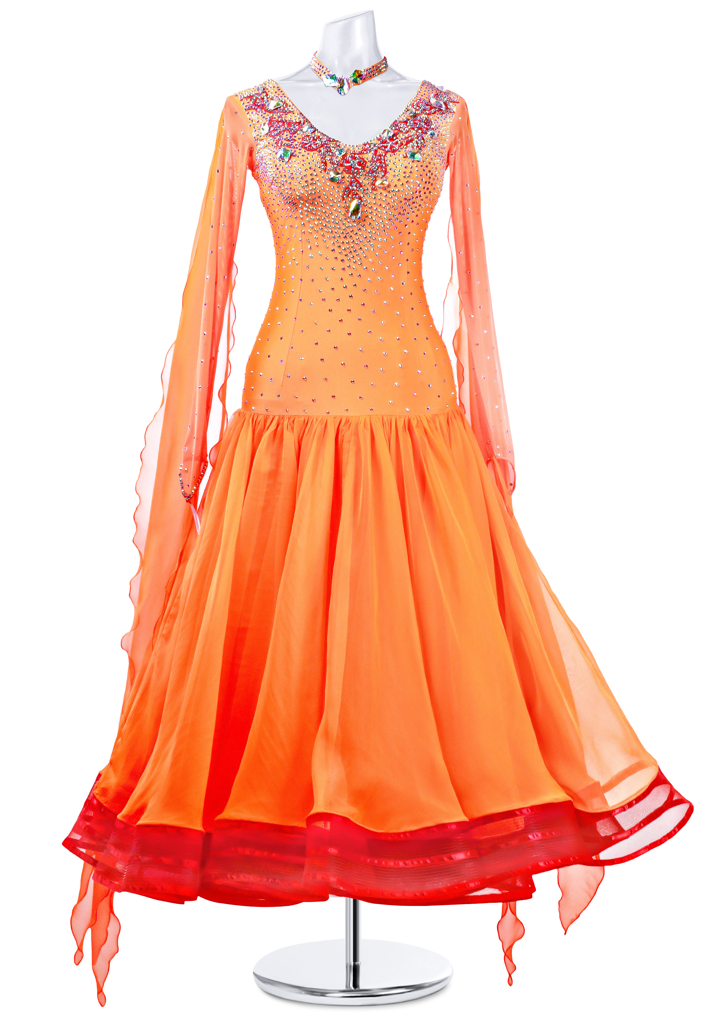 Unique Wrinkled Dropwaist Ballroom Dress MQ-B193