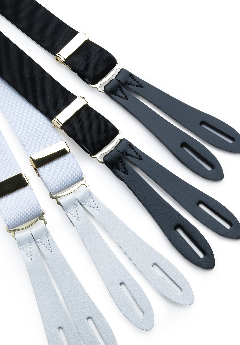 DSI Button Braces with Leather End 4720 -Black