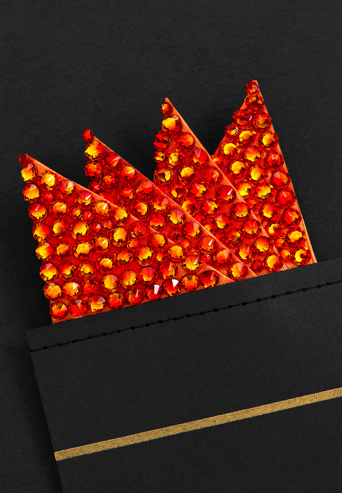 Vito Dance Crystal Pocket Square - Fireopal