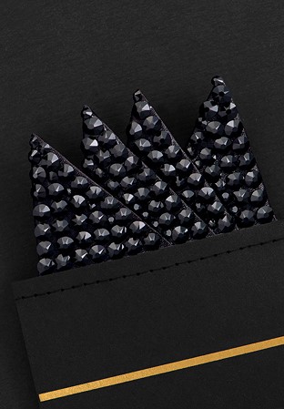 Vito Dance Crystal Pocket Square - Jet