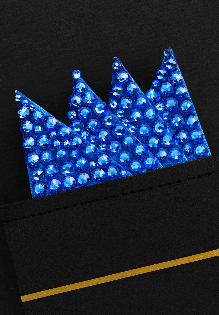 Vito Dance Crystal Pocket Square - Sapphire