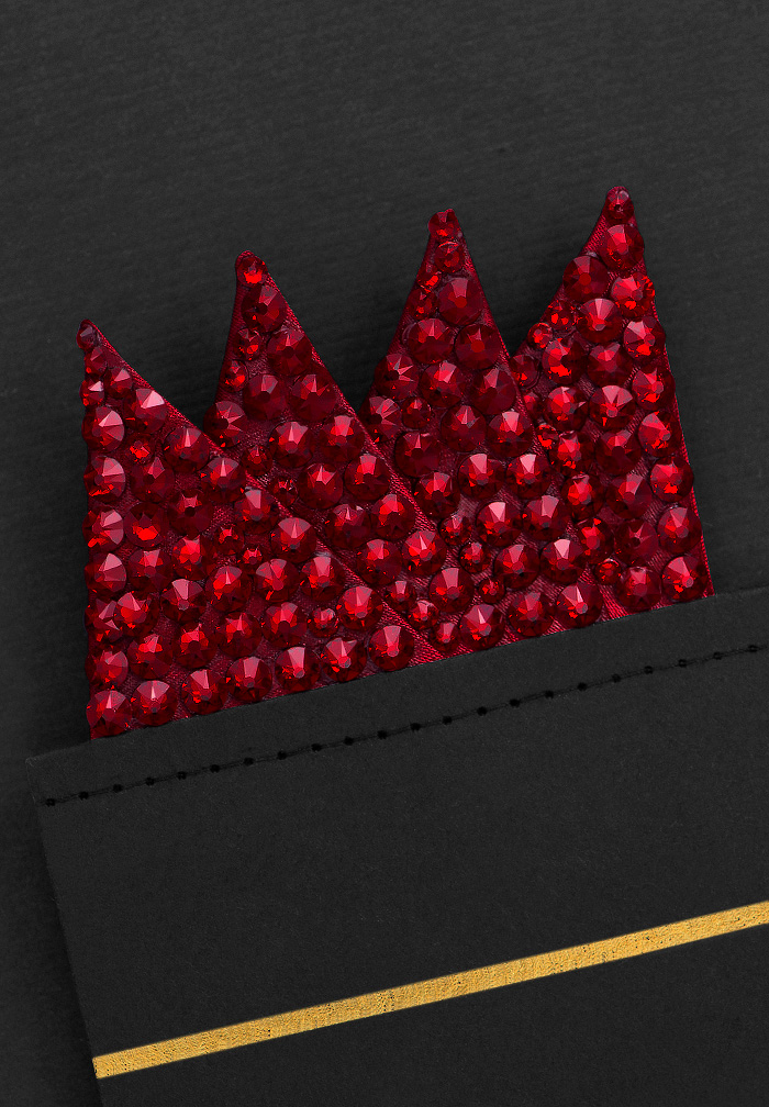 Vito Dance Crystal Pocket Square - Siam
