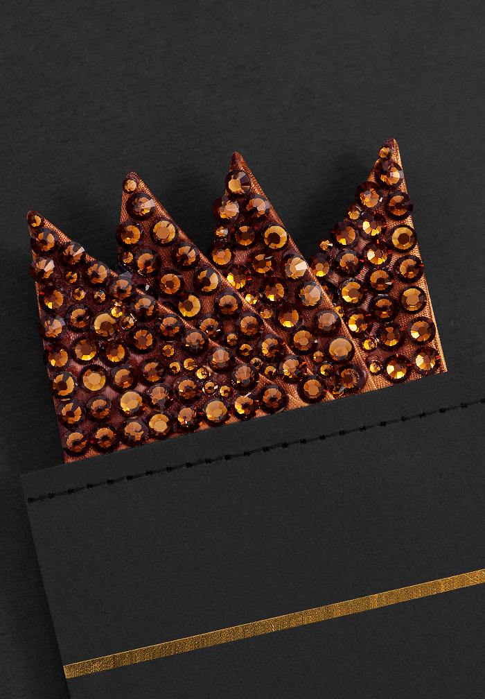 Vito Dance Crystal Pocket Square - Smoke Topaz