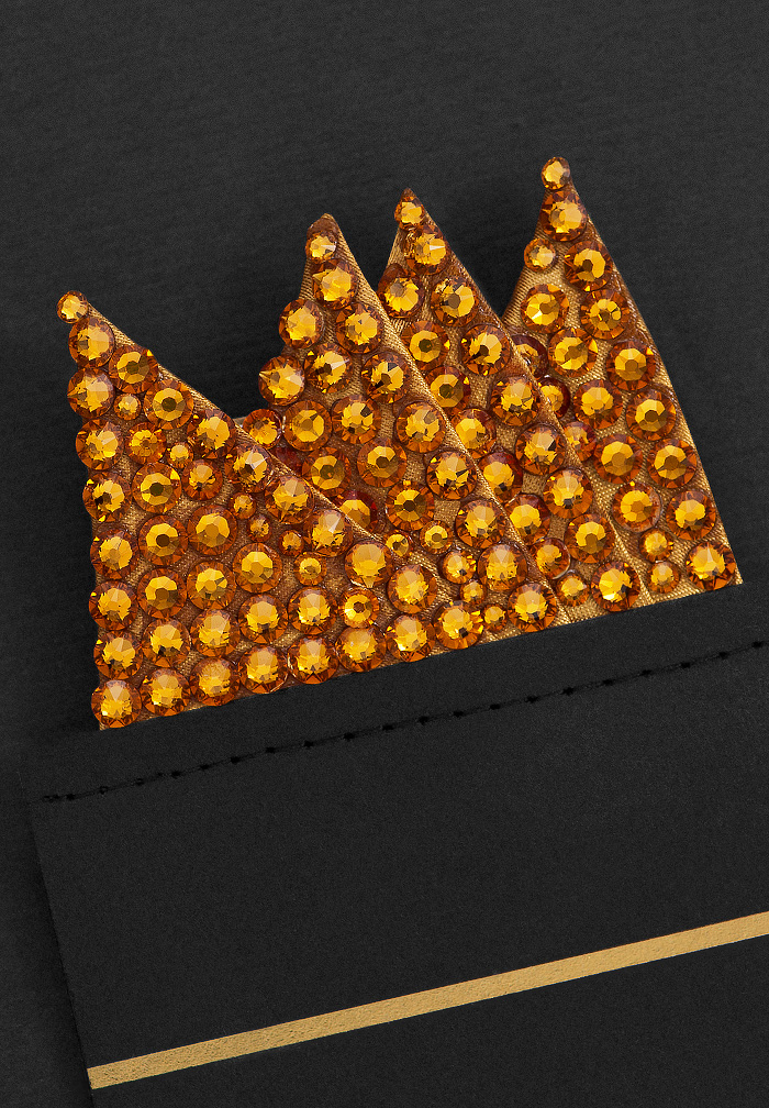 Vito Dance Crystal Pocket Square - Topaz