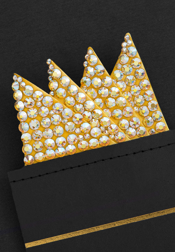 Vito Dance Rhinestone Pocket Square - Citrine AB