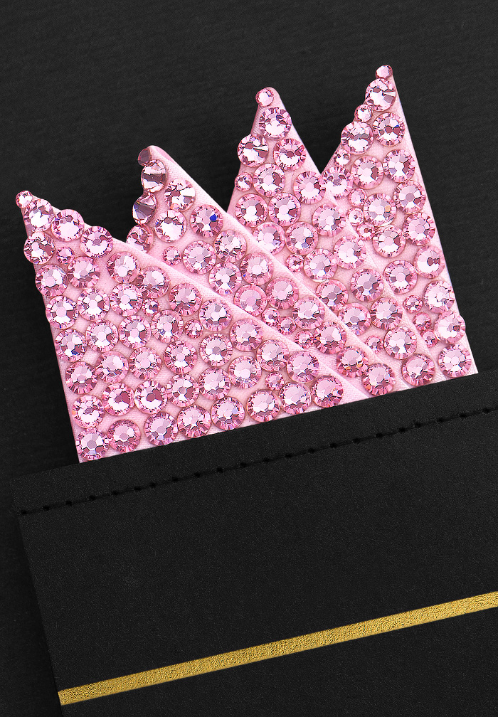 Vito Dance Rhinestone Pocket Square - Light Rose