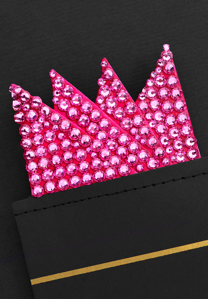 Vito Dance Rhinestone Pocket Square - Rose