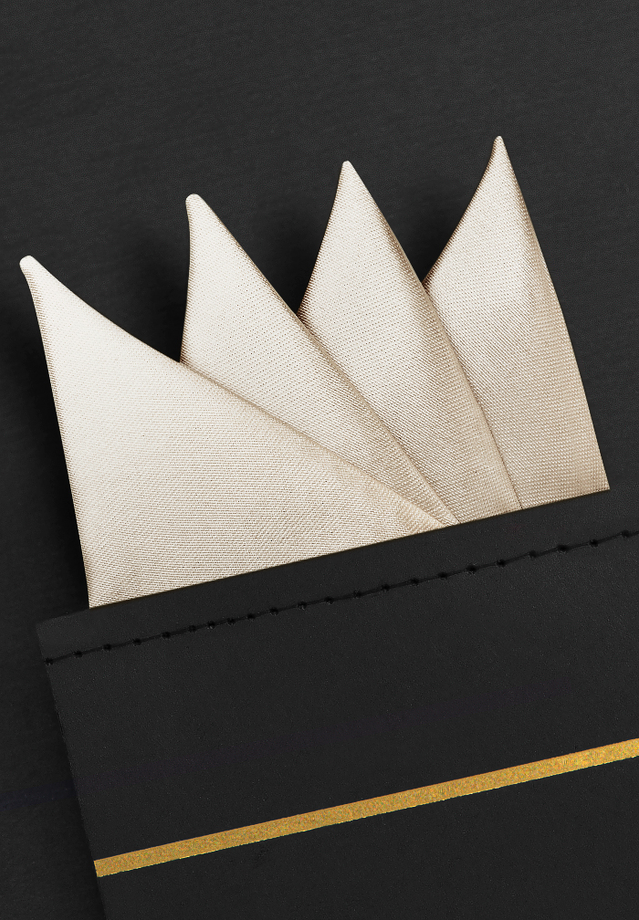 Vito Dance Satin Pocket Square-Beige