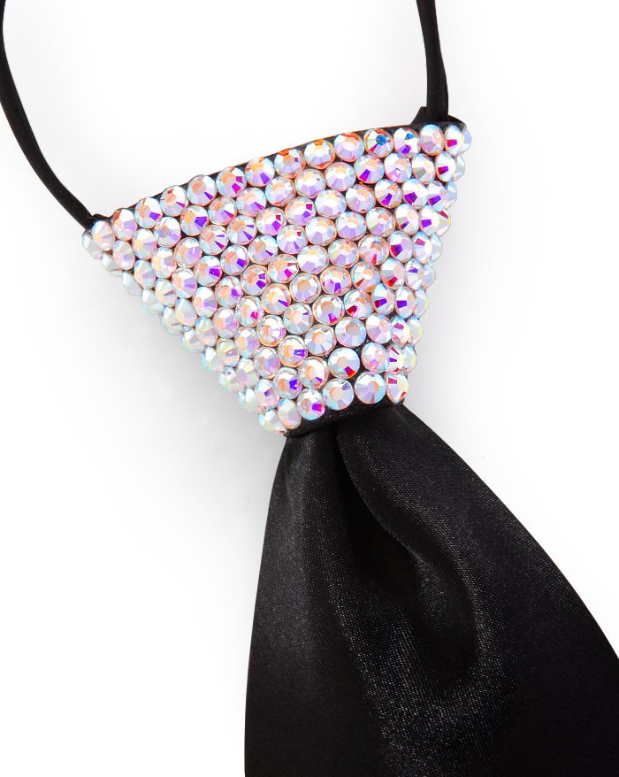 Vito Dance Crystallized Crystal AB Zip Tie-Black Tie