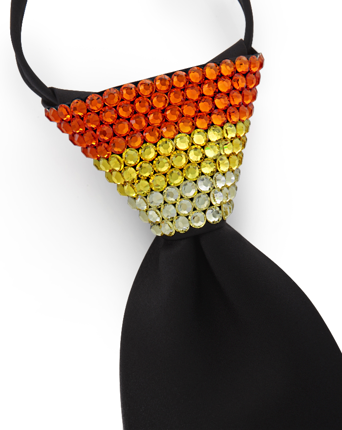 Vito Dance Crystallized Fade Sunflower Zip Tie-Black Tie/Sun, Citrine, Jonquil