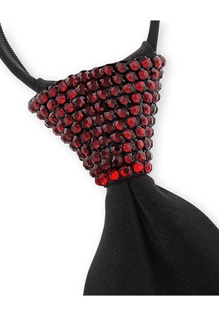 Vito Dance Crystallized Siam Zip Tie-Black Tie