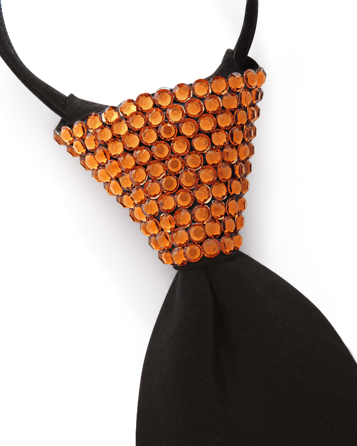 Vito Dance Crystallized Topaz Zip Tie-Black Tie