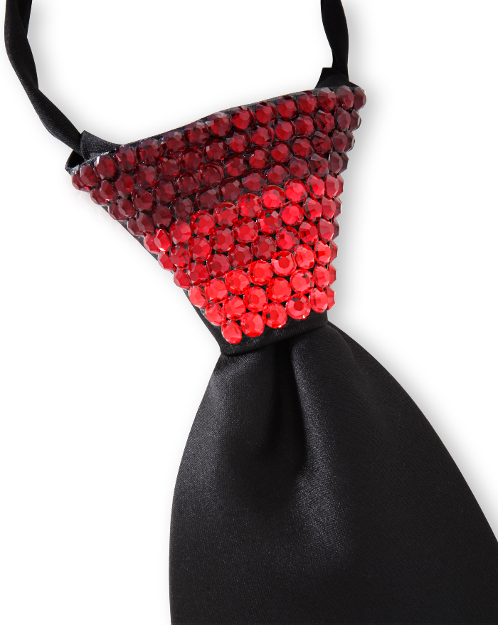 Vito Dance Crystallized Fade Scarlet Zip Tie-Black Tie/Siam, Light Siam, Hyacinth