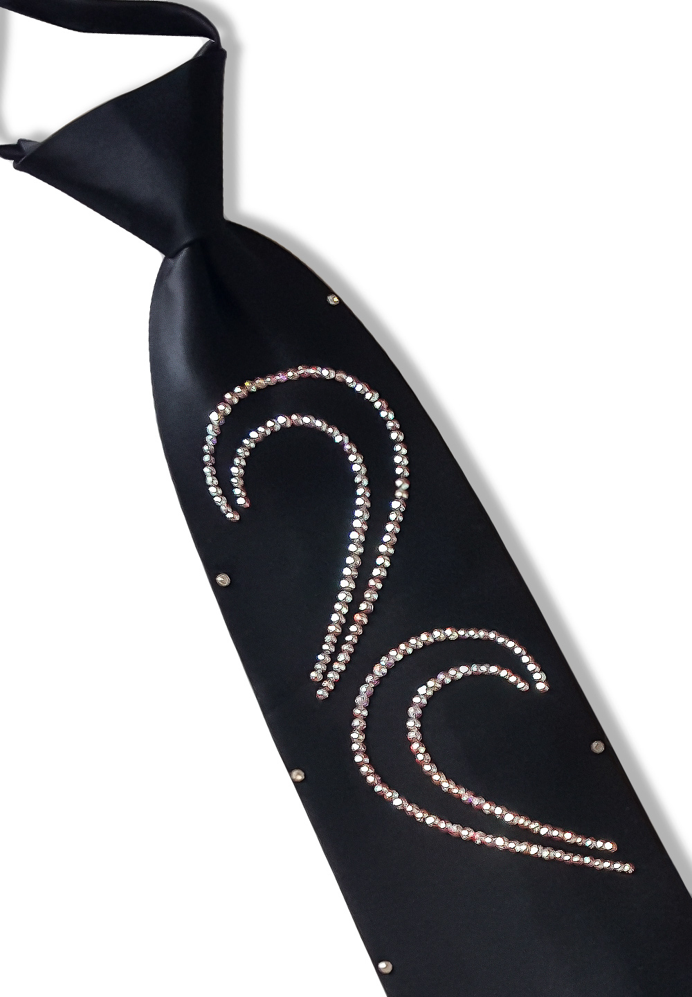 Vito Dance Crystallized Moon Zip Tie-Black Tie /Crystal, Crystal AB 
