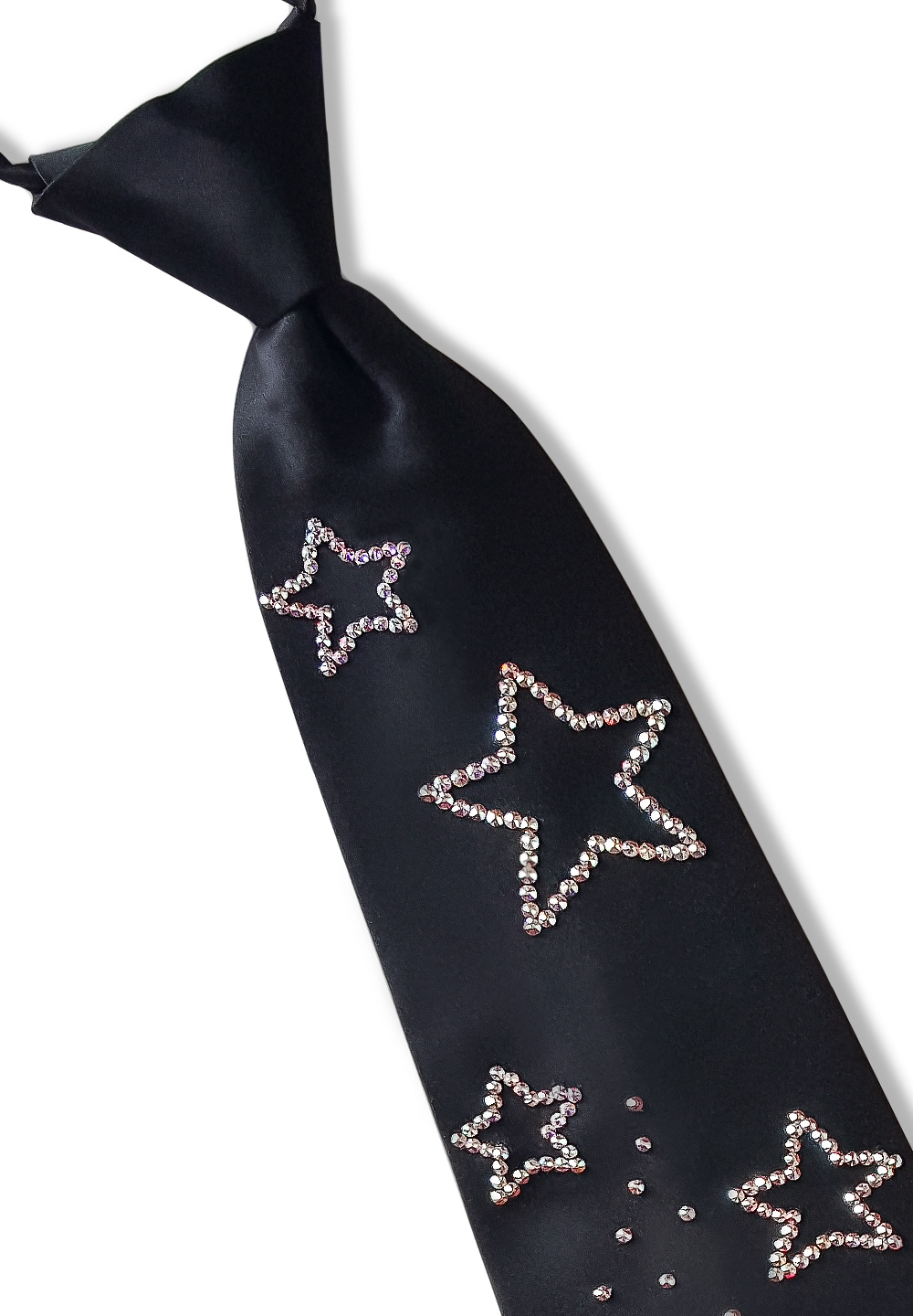 Vito Dance Crystallized Stars Zip Tie-Black Tie /Crystal, Crystal AB 
