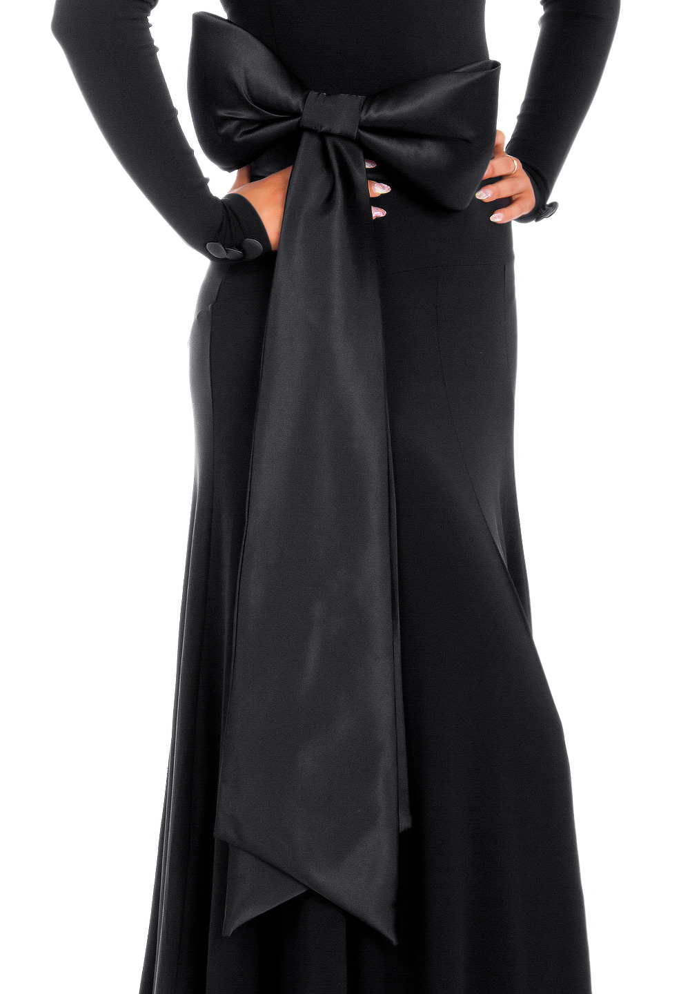 DSI Ballroom Satin Bow Belts-Black