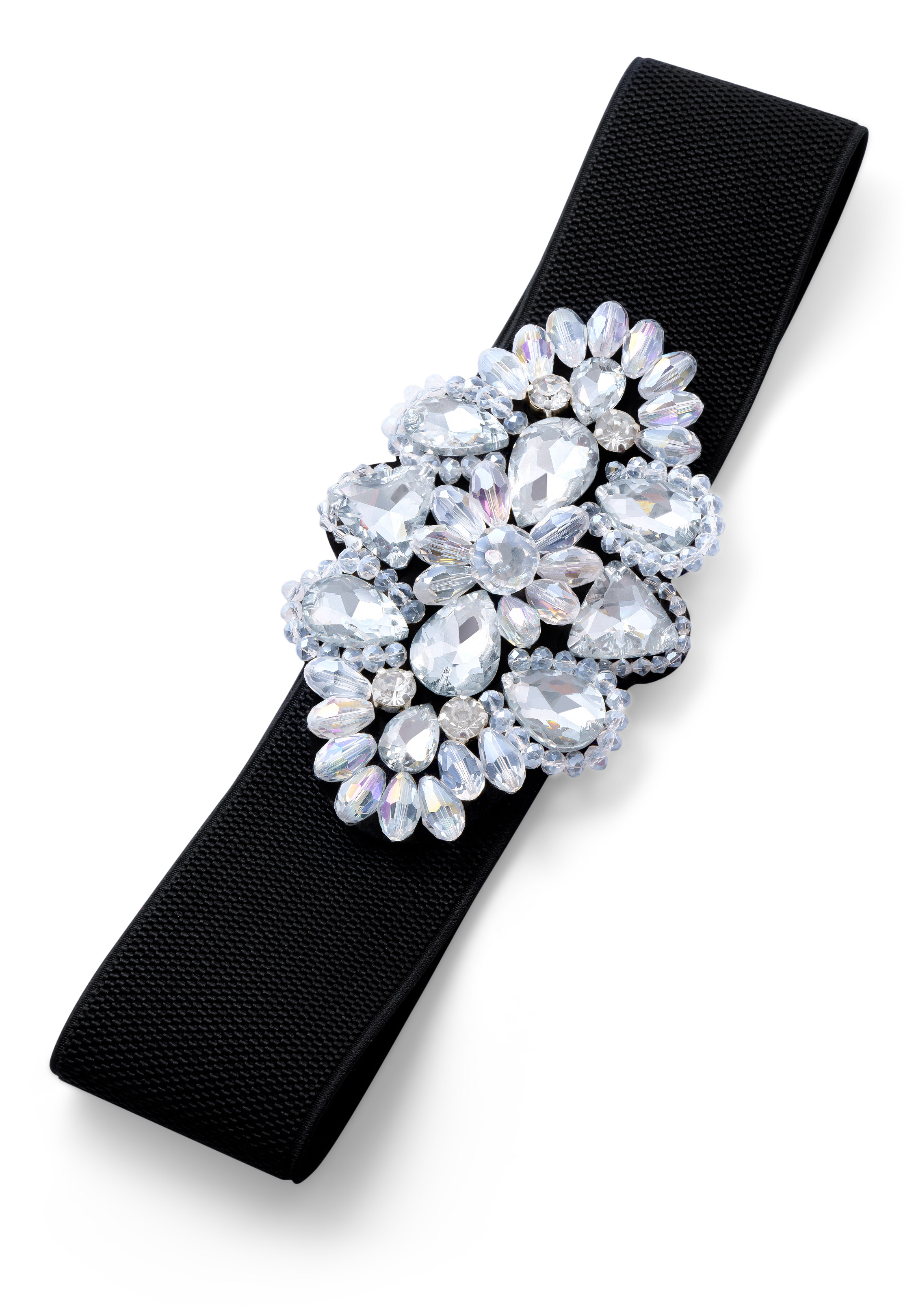 Dance America B002 - Wide Rhinestone Belt-Black