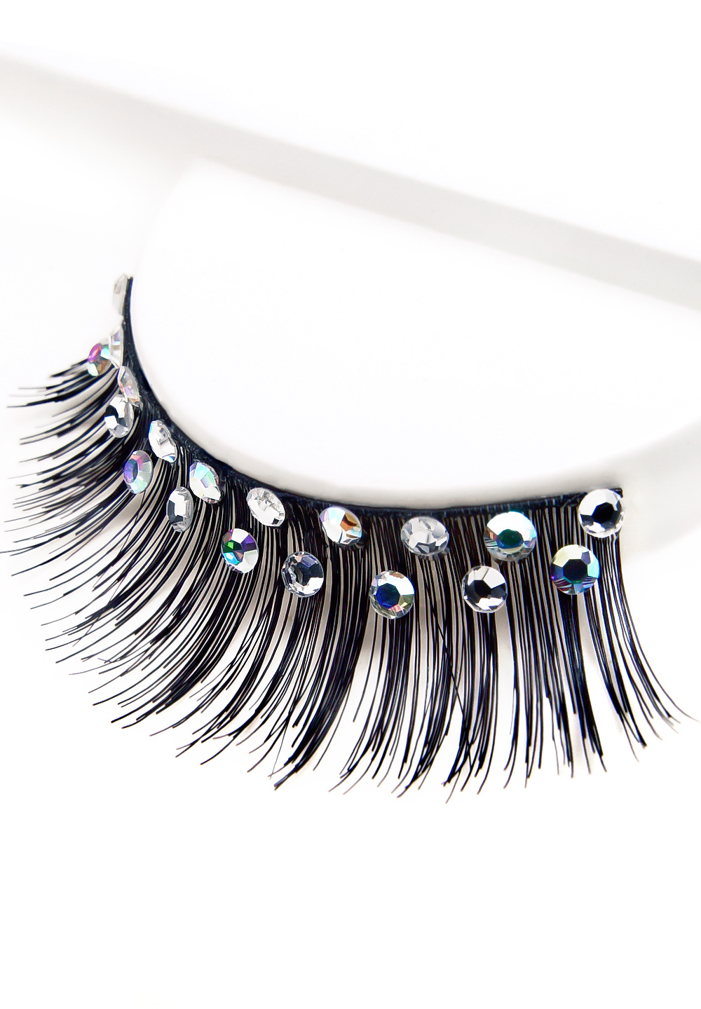 Eyelashes w Swarovski rhinestones 2L320 Black-Black