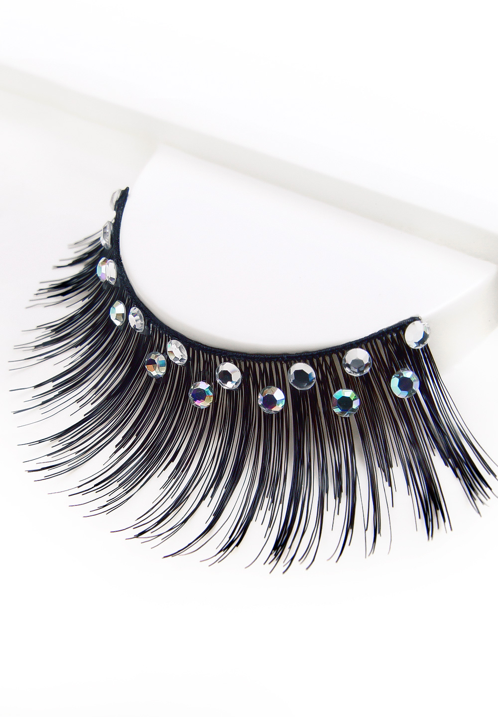 Eyelashes w Swarovski rhinestones 2L335 Black-Black