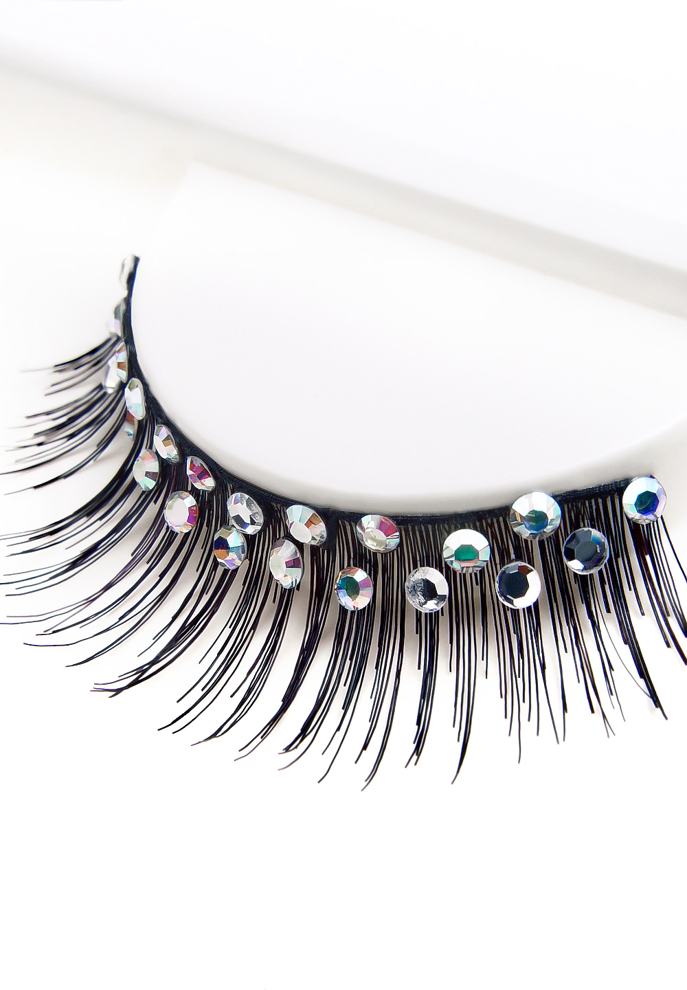 Eyelashes w Swarovski rhinestones 2L384 Black-Black